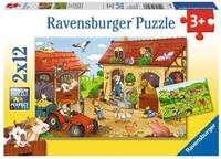 Ravensburger Puzzle Flei&szlig;ig auf dem Bauernhof - 2x12 Teile Puzzle ab 3