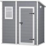 Keter Manor Pent 6x4 Gartenhaus wetterfest, Kunststoff, Outdoor, Au&szlig;enma&szlig;e: