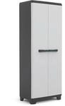 Keter Linear Kunststoffschrank, hoch, hellgrau/schwarz/blau, 68 x 39 x 173 cm