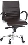 hjh OFFICE 660522 Profi Chefsessel Parma 10 Leder Braun/Chrom moderner...