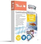 Peach Laminierfolien 54x86mm Kreditkarte - 125 mic - 100 pouches - gl&auml;nzend -