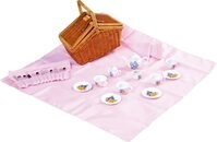 small foot Picknickkorb Romantik aus beflochtenem Holz, Inklusive Geschirr-Set, ab 3