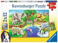 Ravensburger Puzzle Tiere im Zoo - 2x12 Teile Puzzle ab 3 Jahre | 2x12 Teile...