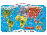 Janod J05513 Puzzle Magnetische Landkarte Die Welt aus Holz 92 Teile,...