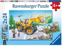 Ravensburger Puzzle Bagger und Waldtraktor - 2x24 Teile Puzzle ab 4 Jahre | 2x24
