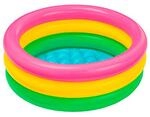 Intex 57107NP - Aufblasbarer Baby-Pool Sunset, DREI Ringe, Vinyl, Mehrfarbig,...