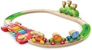 Hape Kleines Tier-Eisenbahnset &ndash; 19-teiliges Holz-Eisenbahnset mit...