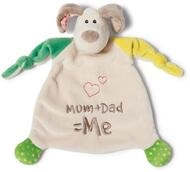 NICI Schmusetuch Hund &sbquo;Mum+Dad=Me 25x25 cm &ndash; Hund Schnuffeltuch ab 0+...
