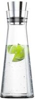 Emsa 515675 Flow Slim Glaskaraffe | 1 Liter | Automatische Verschlussklappe 