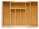 Relaxdays Besteckkasten Bambus, ausziehbarer Besteckeinsatz als...