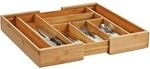 Zeller 25277 Besteckkasten, ausziehbar, Bambus, ca. 35-58x43x6,5 cm
