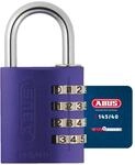ABUS Zahlenschloss 145/40 Lila - Kofferschloss, Spindschloss u. v. m. -