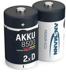 ANSMANN Mono D Akkus Typ 8500 1,2 Volt (2 St&uuml;ck) - Mono-D Batterien wiederaufladbar,