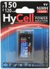 HyCell wiederaufladbar Akku Batterie 9V E-Block Typ 150mAh NiMH ohne...