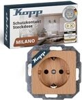 Kopp MILANO Schutzkontaktsteckdose aus Buchen-Echtholz - Hochwertige 1-fach