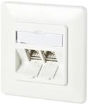 BTR 130B11D21002-E Datendose C6A modul 2 Port 180&deg;M UP Unterputz reinweiss