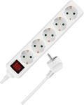 REV Steckdosenleiste, Mehrfachsteckdose 5-Fach, L&auml;nge 3m, 3500W, Weiss