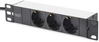 DIGITUS 3-Fach Steckdosenleiste - 1HE - 10-Zoll (254 mm) - Rack-Montage in