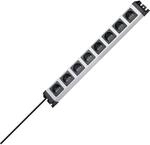 Kopp 226920014 Powerversal Steckdosenleiste, 8-fach, IP 20, Grau, Schwarz