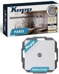 Kopp PARIS Universalschalter beleuchtet in Arktis-Wei&szlig; - Lichtschalter-Unterputz mit