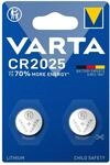 VARTA Batterien Knopfzelle CR2025, 2 St&uuml;ck, Lithium Coin, 3V, kindersichere