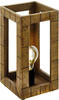 EGLO TAKHIRA Urige Tischleuchte Holz braun E27 17x34cm mit Kabelschalter