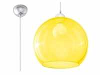 Sollux BALL Kugel Hängellampe gelb, chrom 1-flg. E27