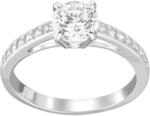 Swarovski Attract Round Ring, Rhodinierter Damenring mit Funkelnden Swarovski
