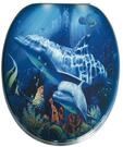 ADOB Design WC Sitz Klobrille Toilettendeckel Delphin, Holzkern, verstellbare