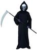 "GRIM REAPER" (robe, hooded holographic skull mask, bone gloves) - (140 cm /...