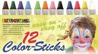 Eulenspiegel 626122 - Color-Sticks, 12 St&uuml;ck, Schminkstifte auf Fettbasis 