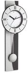 TFA Dostmann Analoge Pendeluhr, Wohnzimmeruhr, aus Kunststoff, in Metalloptik,