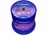 Verbatim DVD+R 16x Matt Silver 4.7GB, 100er Pack Spindel, DVD Rohlinge, 16-fache