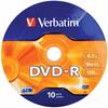 Verbatim 43729" DVD-R 4,7GB 16x 10er Wrap Spindel Silber