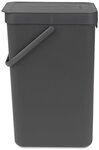 Brabantia Sort & Go Abfalleimer mit Deckel 16 L (grau), platzsparender...