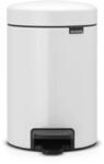 Brabantia 112126 Treteimer mit Inneneimer aus Kunststoff, stahl, Weiss, 3 Liter,