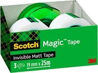 Scotch Magic Tape, 3 Rollen, 19 mm x 25 m + 1 Abroller GRATIS