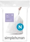 simplehuman CW0174 Code N passgenaue M&uuml;llbeutel, 45-50 Liter, Packung mit 20,