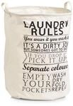 Zeller 14260 W&auml;schesammler Laundry Rules, Canvas, Stoff, beige, 38 x 38 x 48 cm