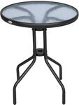 Outsunny Gartentisch Balkontisch Bistrotisch Glastisch Beistelltisch