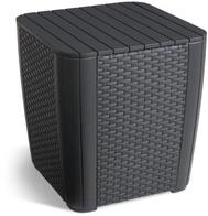 Allibert by Keter Gartentisch Luzon Flat Wicker, Graphit, Deckel abnehmbar, mit