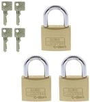 Burg-W&auml;chter Vorh&auml;ngeschloss, 3er-Set, 6 mm B&uuml;gelst&auml;rke, 4 Schl&uuml;ssel, Trio 222