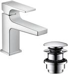 hansgrohe Waschtischarmatur Metropol, Wasserhahn Bad mit Auslauf H&ouml;he 100 mm,...