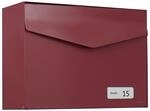 MEFA Briefkasten Letter 113 (mit Namensschild, Farbe rot, Postkasten mit