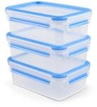 EMSA Clip & Close Frischhaltedosen-Set, rechteckig, 3 x 1 L, Aufbewahrungsboxen, 100