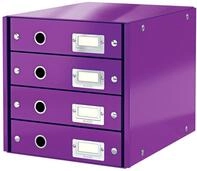 Leitz, Schubladenbox, Lila, 4 Schubladen, A4, Click & Store, 60490062