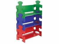 KidKraft Puzzle Bücherregal für Kinder aus Holz in Grün, Blau und Rot,...
