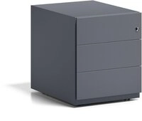 BISLEY Rollcontainer Note mit Griffleiste, 3 Universalschubladen, Metall, 634