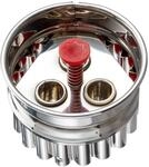 St&auml;dter 966056 Linzer- Ausstecher mit Auswerfer 3-Loch, Edelstahl, Silber/rot, 4,8 x