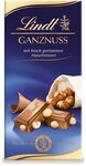 Lindt Schokolade Ganznuss | 100 g Tafel | Alpenvollmilch-Schokolade mit frisch
